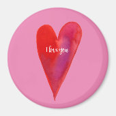 Aimant de coeur d'aquarelle minimal (Devant)