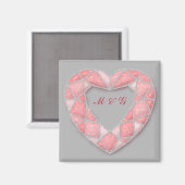 aimant de coeur de diamant rose (Recto/Verso)