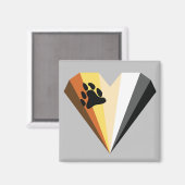 Aimant de coeur de la fierté de l'ours (Recto/Verso)