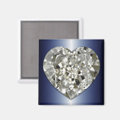 Aimant de coeur diamant étincelant (Recto/Verso)
