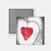 Aimant de coeur en verre (Recto/Verso)
