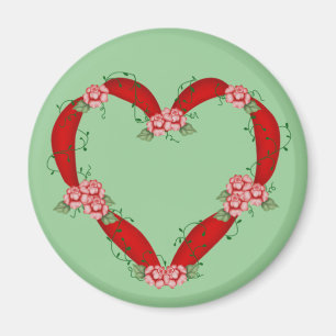 Aimant de coeur fleuri