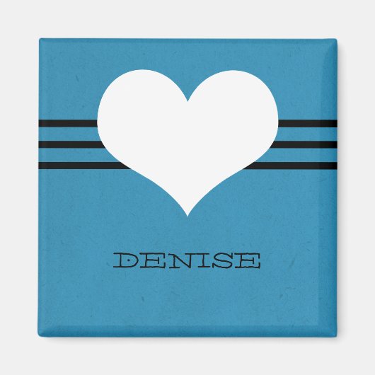Aimant de coeur moderne bleu (Devant)