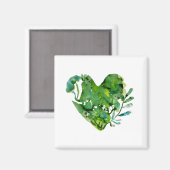 aimant de coeur vert (Recto/Verso)