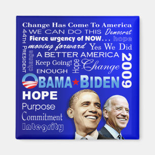 Aimant de collage d'Obama Biden (bleu)
