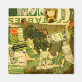 Aimant de collage vert rétro (Devant)