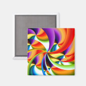 Aimant de conception abstraite coloré (Recto/Verso)