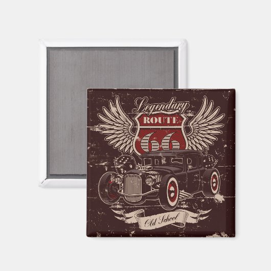 Aimant de conception de route 66 (Recto/Verso)