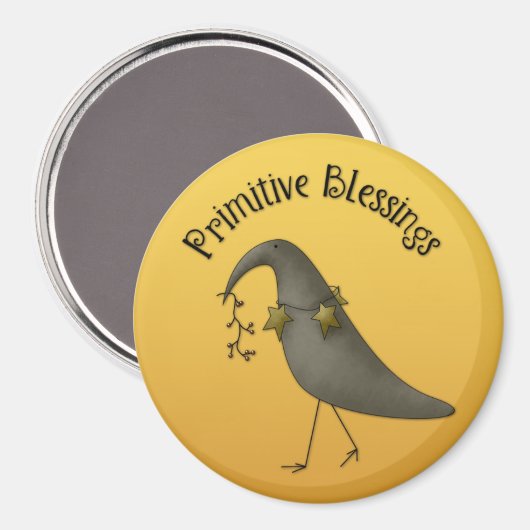 Aimant de corbeau de pays primitif (Recto/Verso)