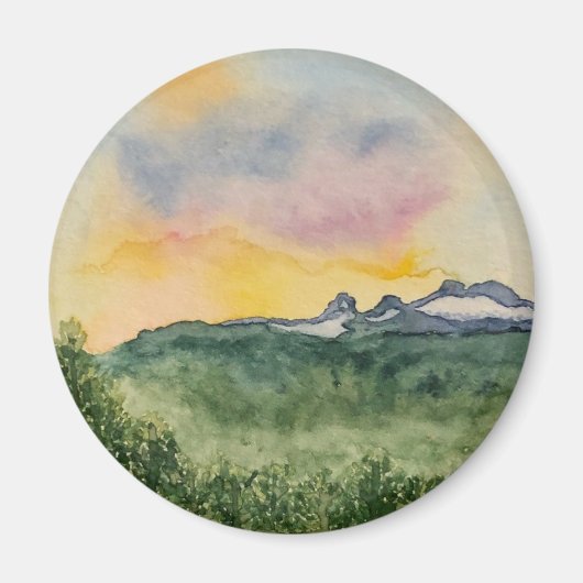Aimant de coucher de soleil de montagne (Devant)