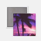 Aimant de coucher de soleil de Palm Floride (Recto/Verso)