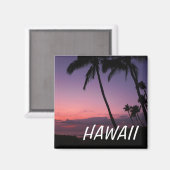 Aimant de coucher de soleil Haswaii tropical rose  (Recto/Verso)