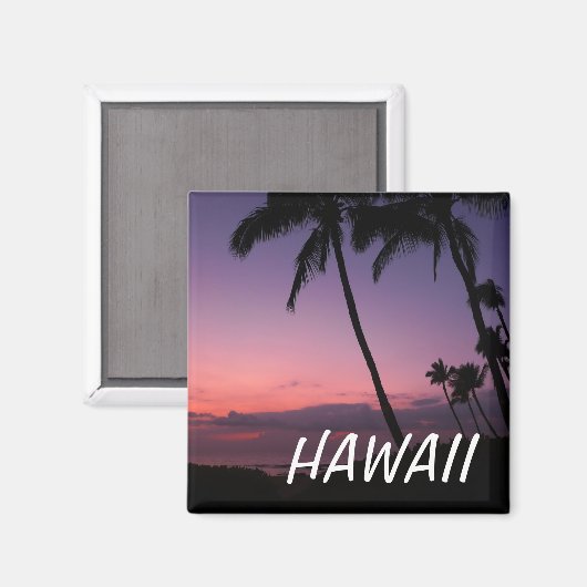 Aimant de coucher de soleil Haswaii tropical rose  (Recto/Verso)