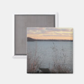 Aimant de coucher de soleil sur la rive du lac (Recto/Verso)