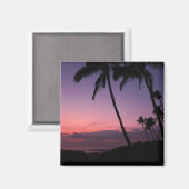 Aimant de coucher de soleil tropical rose et viole (Recto/Verso)