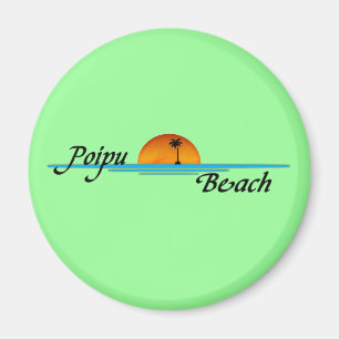 Aimant de coucher du soleil de plage de Poipu