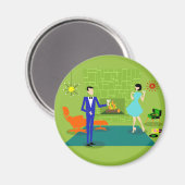 Aimant de couple moderne du milieu du siècle (Recto/Verso)