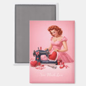 Aimant de couture vintage 'Sew Much Love' (Recto/Verso)