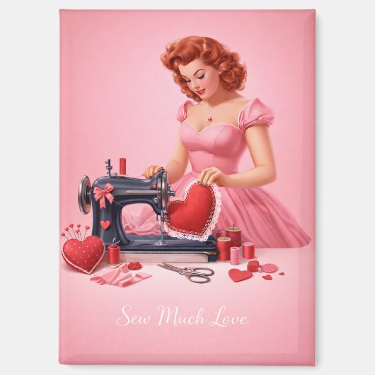 Aimant de couture vintage 'Sew Much Love' (Recto)