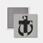 Aimant de croix chrétienne de solidarité symboliqu (Recto/Verso)