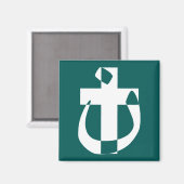 Aimant de croix chrétienne de solidarité symboliqu (Recto/Verso)