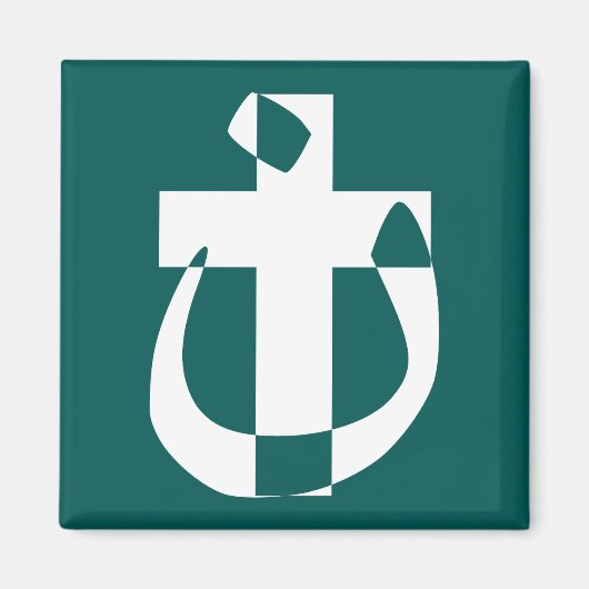 Aimant de croix chrétienne de solidarité symboliqu (Devant)