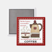 Aimant de cuisine à café femme réussie (Recto/Verso)
