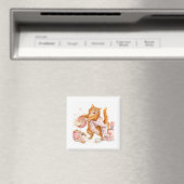Aimant de cuisine chat drôle (In Situ (Lave-vaisselle))