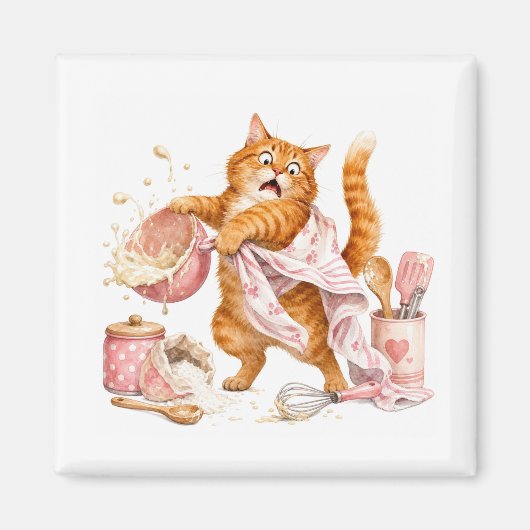 Aimant de cuisine chat drôle (Devant)