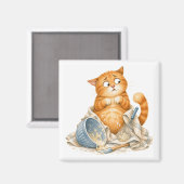 Aimant de cuisine chat drôle (Recto/Verso)