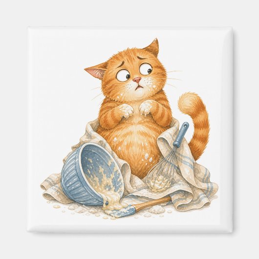 Aimant de cuisine chat drôle (Devant)