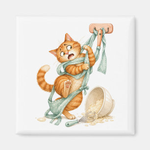 Aimant de cuisine chat drôle