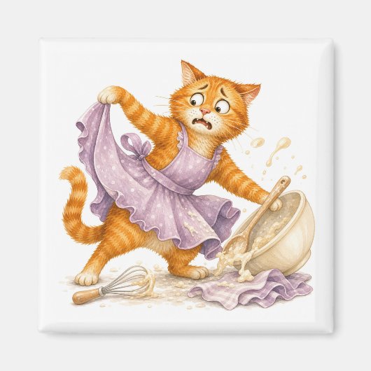 Aimant de cuisine chat drôle (Devant)
