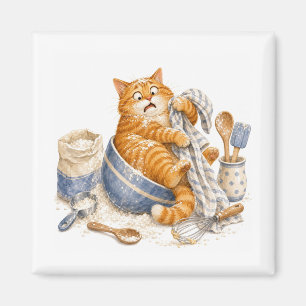 Aimant de cuisine chat drôle