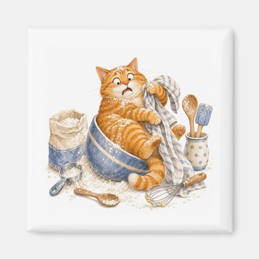 Aimant de cuisine chat drôle (Devant)