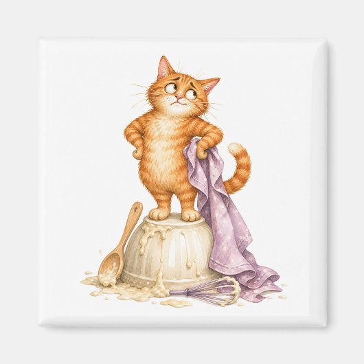 Aimant de cuisine chat drôle (Devant)