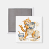 Aimant de cuisine chat drôle (Recto/Verso)