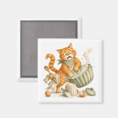 Aimant de cuisine chat drôle (Recto/Verso)
