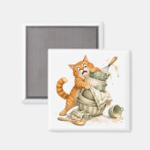 Aimant de cuisine chat drôle (Recto/Verso)