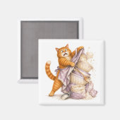 Aimant de cuisine chat drôle (Recto/Verso)