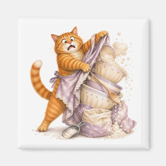 Aimant de cuisine chat drôle (Devant)