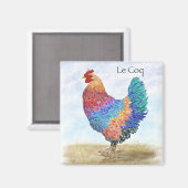 Aimant de cuisine française coq (Recto/Verso)