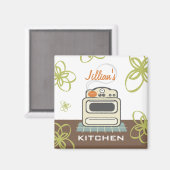 Aimant de cuisine moderne rétro (Recto/Verso)