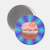 Aimant de cupcake aux fraises (Recto/Verso)