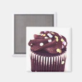 Aimant de cupcakes au chocolat (Recto/Verso)