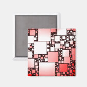 Aimant de danse Carré rouge et blanc (Recto/Verso)
