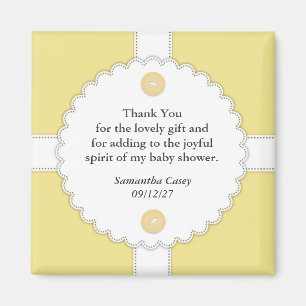 Aimant de Dantel de baby shower de Merci