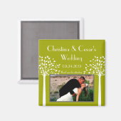 Aimant de déclaration 2"x2" Arbres verts modernes  (Recto/Verso)