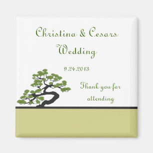 Aimant de déclaration 2"x2" Bonsaï vert japonais T