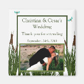 Aimant de déclaration 2"x2" Cattail/Libellule en C (Devant)